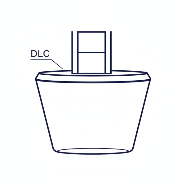 DLC-belagd kambucket – tvärsnitt