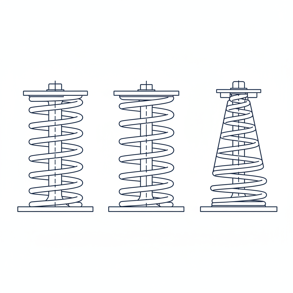 Ventilfjädrar i olika storlekar – illustration